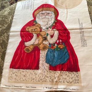 VINTAGE “FATHER CHRISTMAS “ UNCUT 2PC PRINTED PANEL..FRONT/BACK +BASE VIP